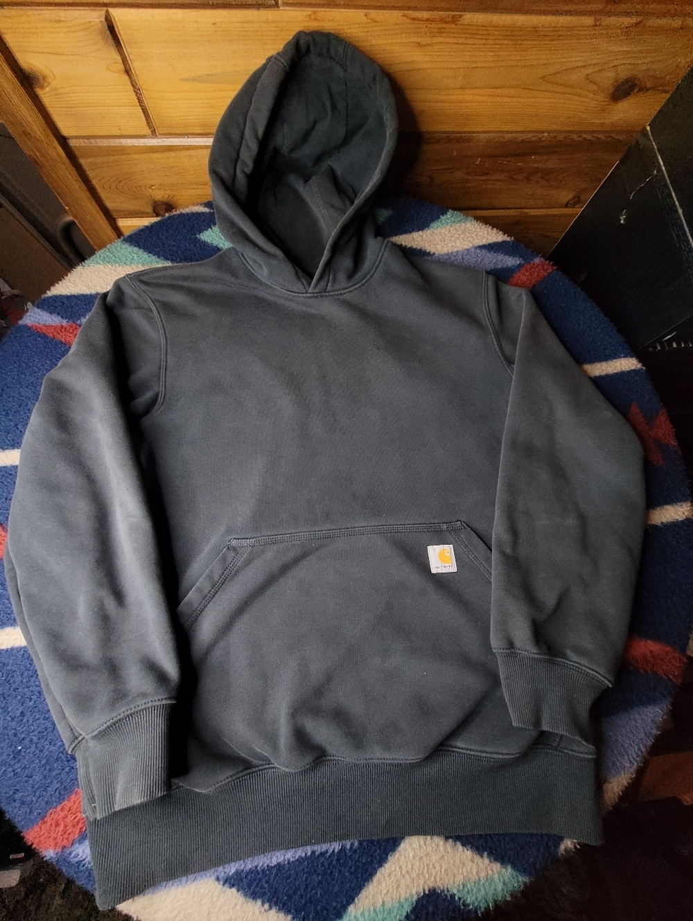 Carhartt Rain Defender Hoodie Mens Medium Loose Fit Black Sweatshirt TS0615-M